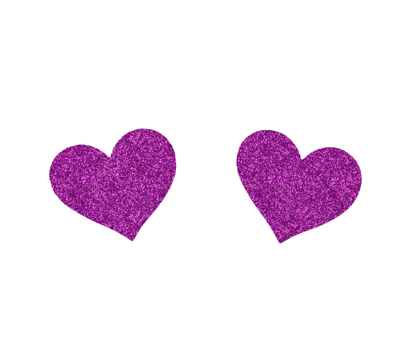 Love In Leather Glitter Heart Womens Nipple Covers - Purple - Breast and Nipple Toys