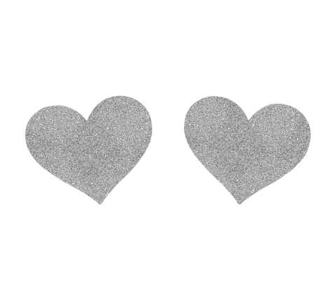 Love In Leather Glitter Heart Womens Nipple Covers - Breast and Nipple Toys