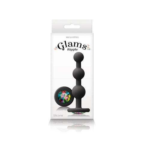 NS Novelties Glams Ripple Butt Plug with Rainbow Gem Base