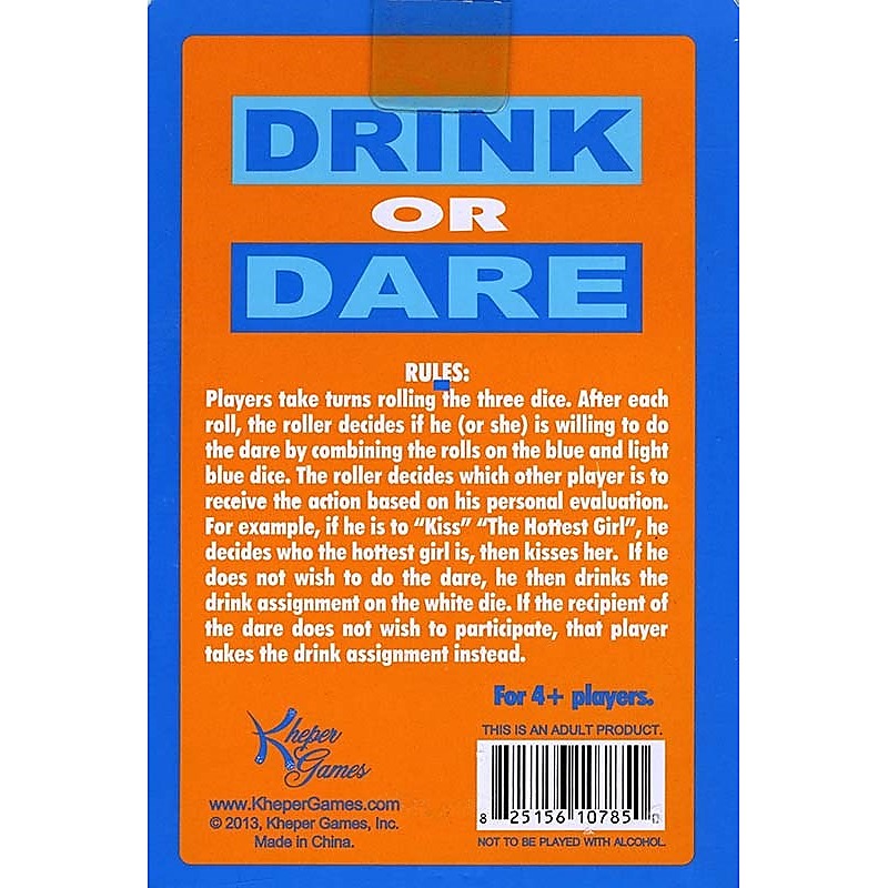 Drink Or Dare Dice Adult Party Game by Kheper Games - Sex Games, Coupons and Tricks