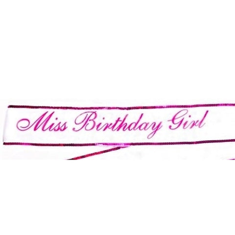 Miss Birthday Girl Sash by Little Genie - Party Gifts and Novelties