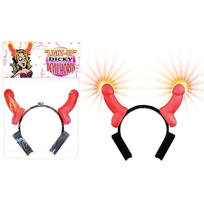 Light Up Dicky Devil Horns By Hott Products - Fancy Dress Ups