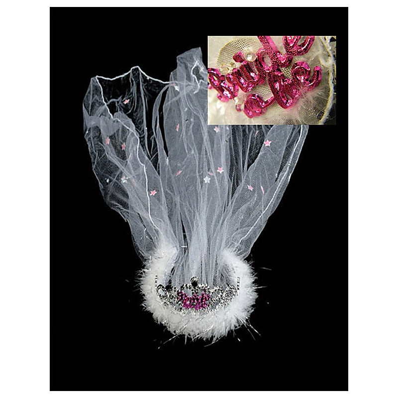 Flashing Bride To Be Tiara With Veil By Pipedream Products - Fancy Dress Ups