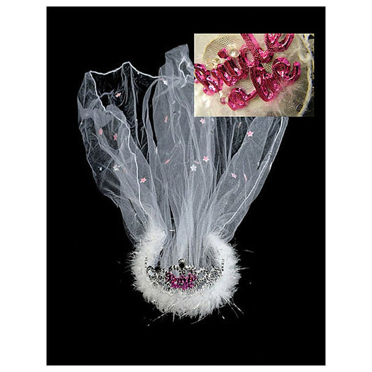 Flashing Bride To Be Tiara With Veil By Pipedream Products - Fancy Dress Ups
