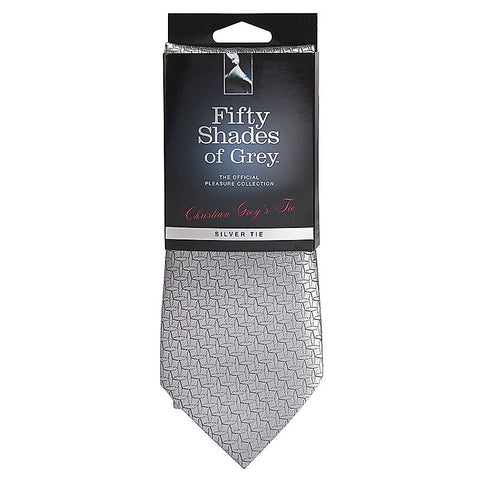 Christian Grey'S Silver Tie By Love Honey - Fancy Dress Ups