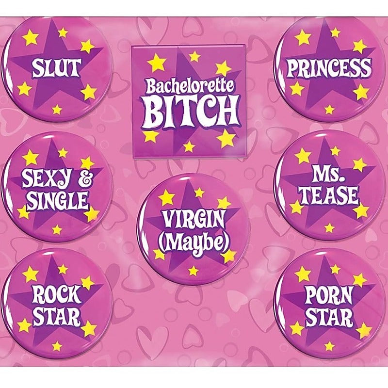 Bachelorette Party Favors Party Buttons - Sex Games, Coupons and Tricks