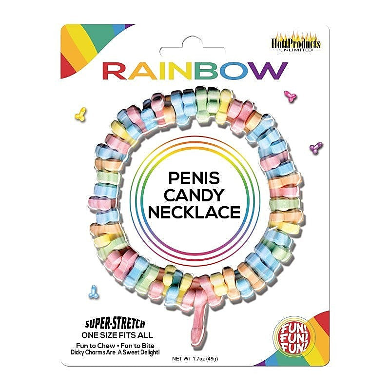 Rainbow Penis Candy Necklace by Hott Products - Bachelorette and Bucks