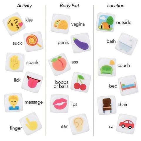 Emojigasm Dice by California Exotics - Sex Games, Coupons and Tricks