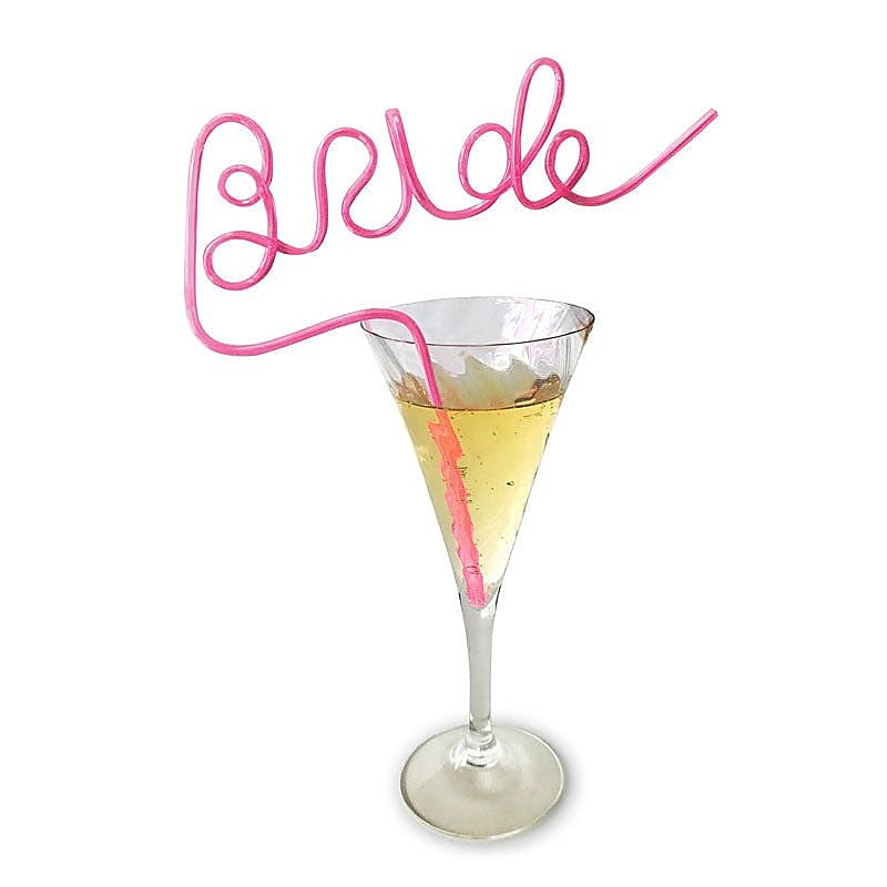 Glitterati Bride Straw Hens Party Novelty Bachelorette - Bachelorette and Bucks