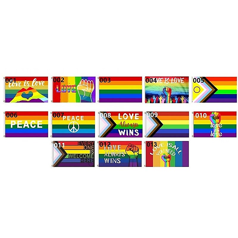 Love & Peace Gay Pride Flag Medium By Bdstyle - Party Gifts and Novelties
