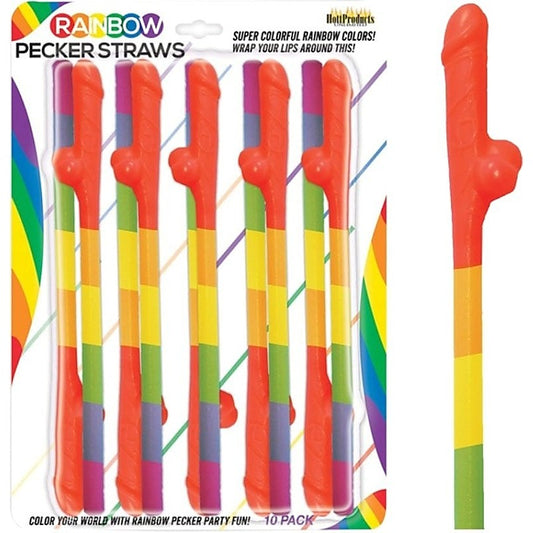Rainbow Pecker Straws by Hott Products - Bachelorette and Bucks