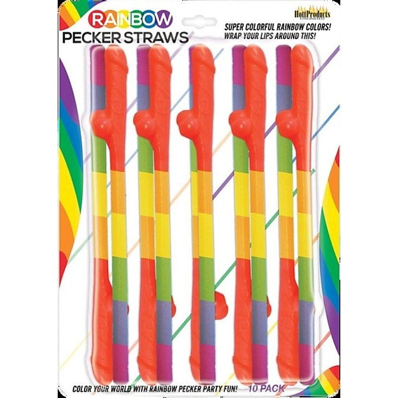 Rainbow Pecker Straws by Hott Products - Bachelorette and Bucks