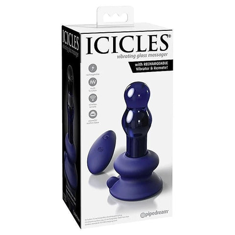 Icicles No. 83 Remote Control Vibrating Glass Plug - Butt Plugs