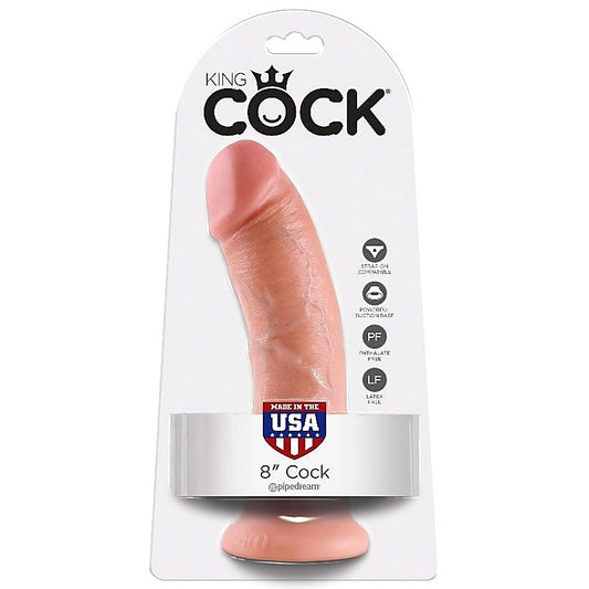 King Cock 8 Inch Realistic Dildo With Suction Cup - Realistic Dildos