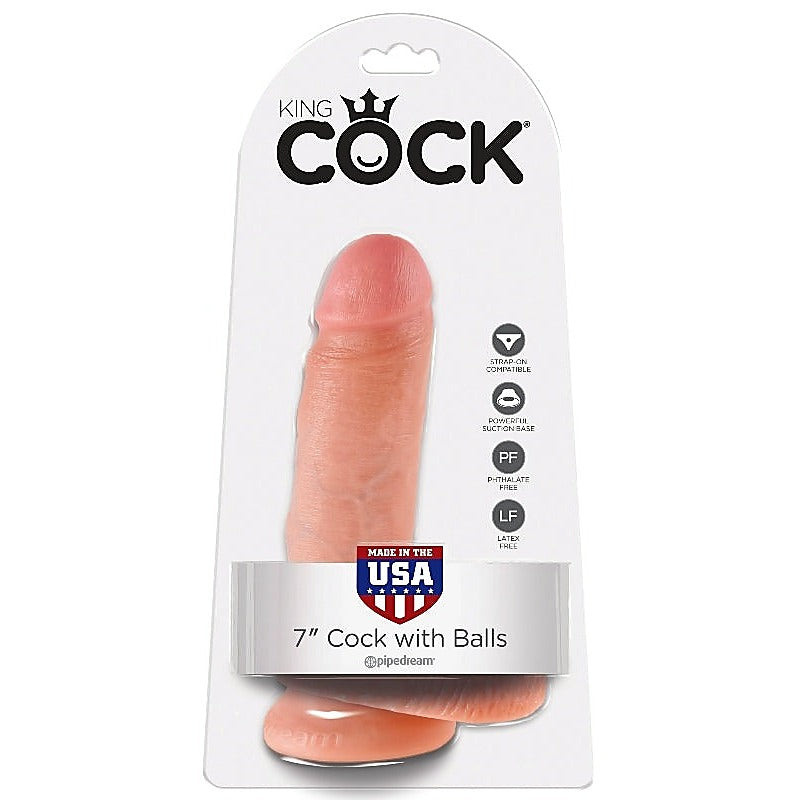 King Cock Realistic Cock With Balls And Suction Cup Base - Realistic Dildos