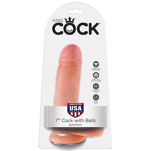 King Cock Realistic Cock With Balls And Suction Cup Base - Realistic Dildos