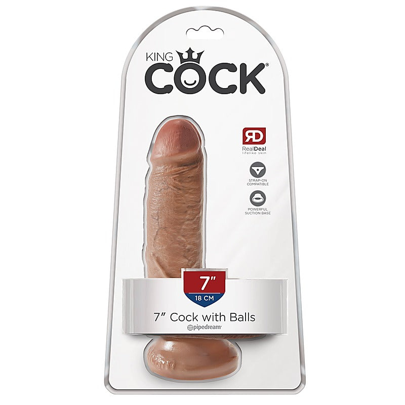 King Cock Realistic Cock With Balls And Suction Cup Base - Realistic Dildos