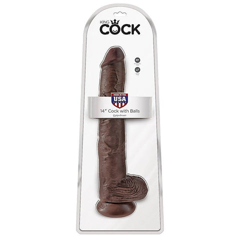 King Cock 14 Inch Realistic Cock With Balls - Realistic Dildos