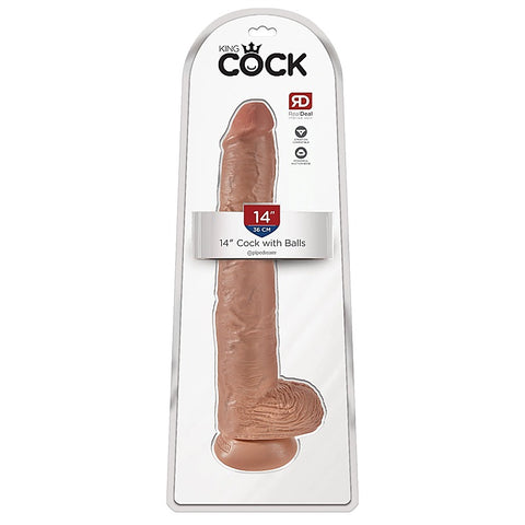 King Cock 14 Inch Realistic Cock With Balls - Realistic Dildos