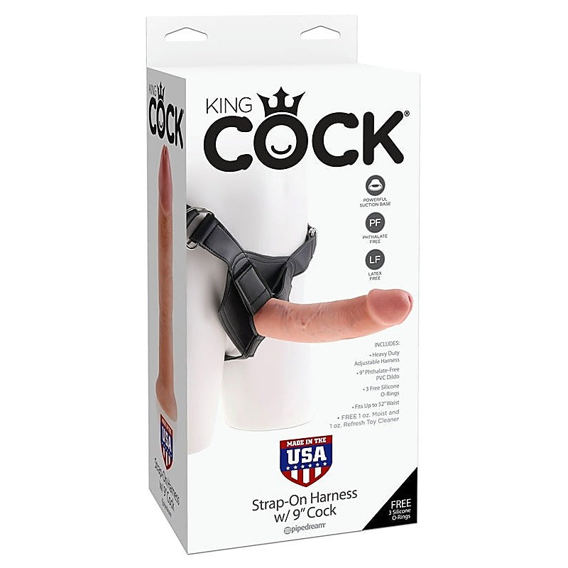 King Cock Strap-On Harness With 9 Inch Realistic Cock - Strap On Sextoys