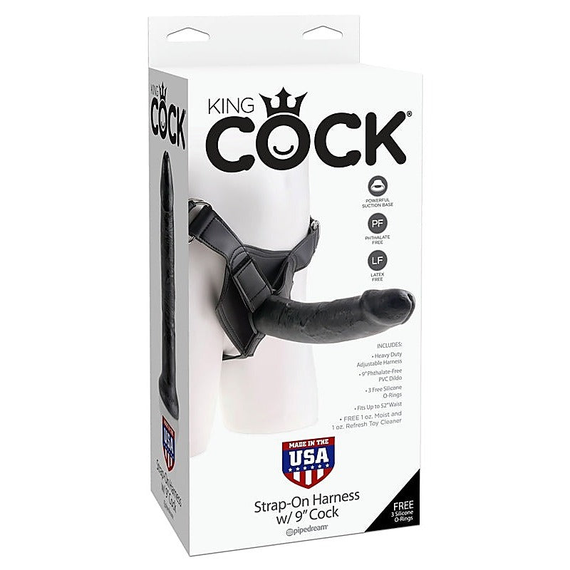 King Cock Strap-On Harness With 9 Inch Realistic Cock - Strap On Sextoys