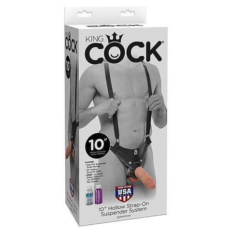 King Cock 10 Inch Hollow Strap-On By Pipedream Products - Strap On Sextoys