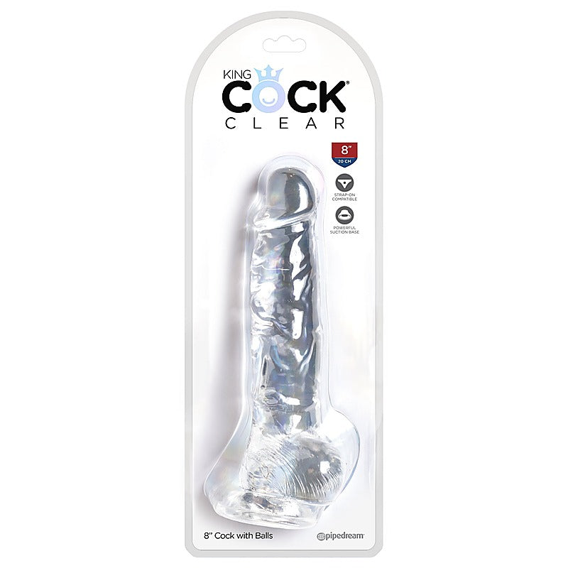 King Cock Clear Realistic Cock With Balls - Realistic Dildos