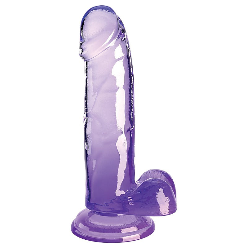 King Cock Clear 7 Inch Realistic Cock With Balls - Realistic Dildos