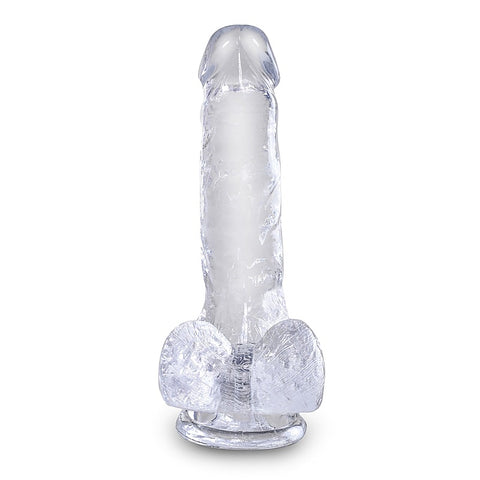 King Cock Clear Realistic Cock With Balls - Realistic Dildos