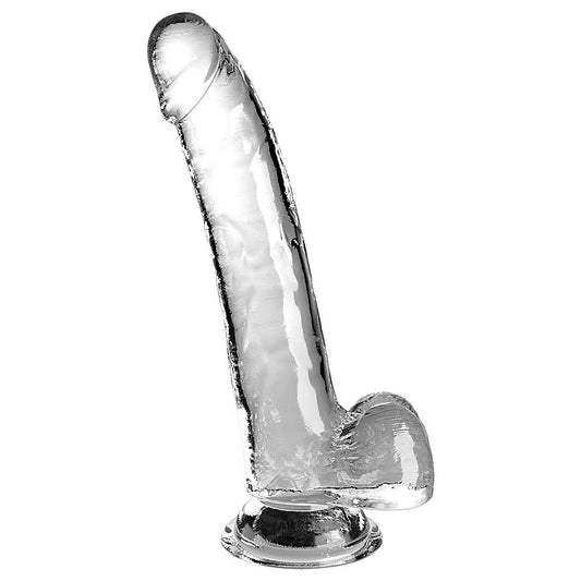 King Cock Clear Suction Cup Base Dildo With Balls - Realistic Dildos