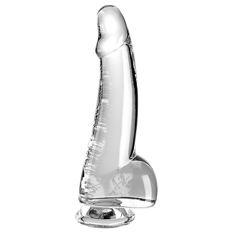 King Cock Clear Suction Cup Base Dildo With Balls - Realistic Dildos