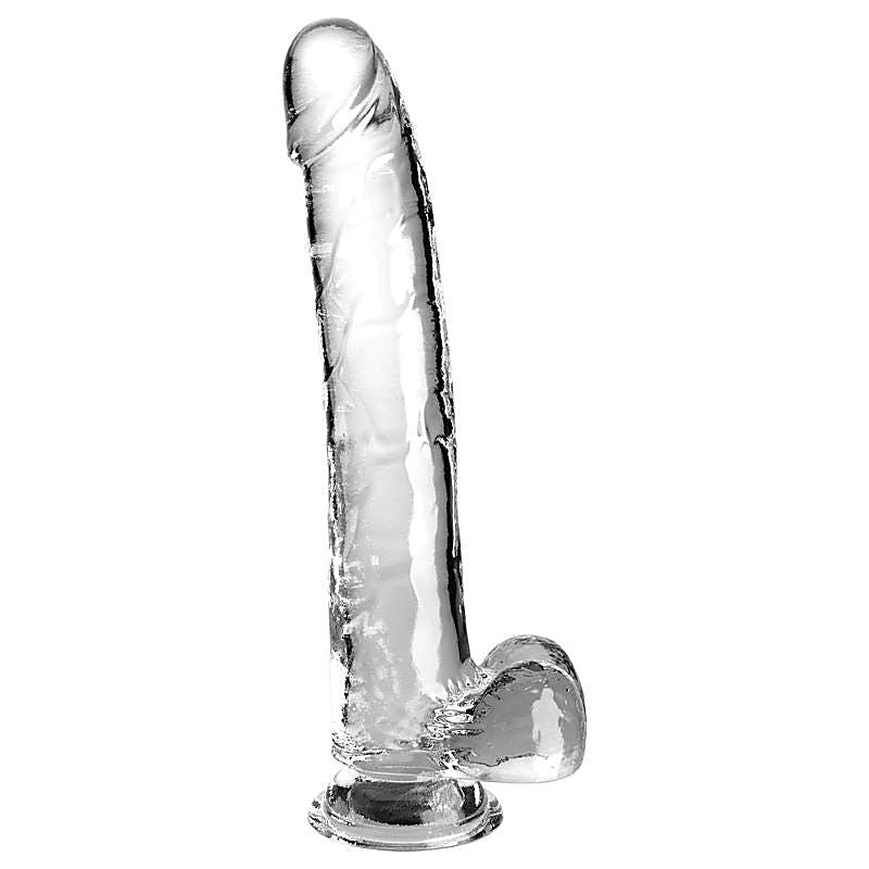 King Cock Clear Suction Cup Base Dildo With Balls - Realistic Dildos