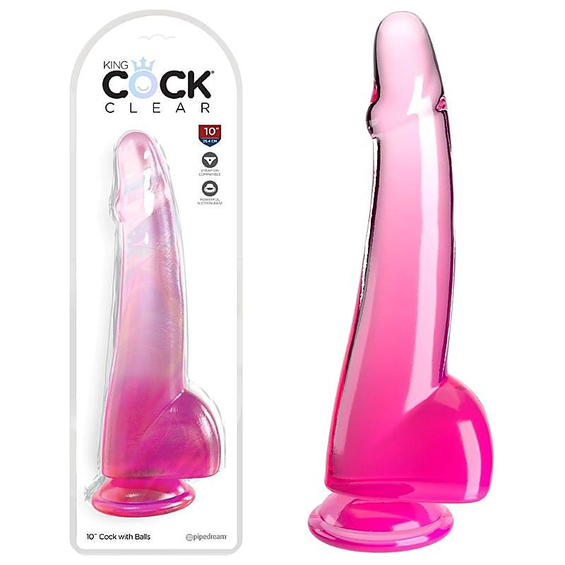 King Cock Clear 10 Inch Realistic Dildo - Realistic Dildos