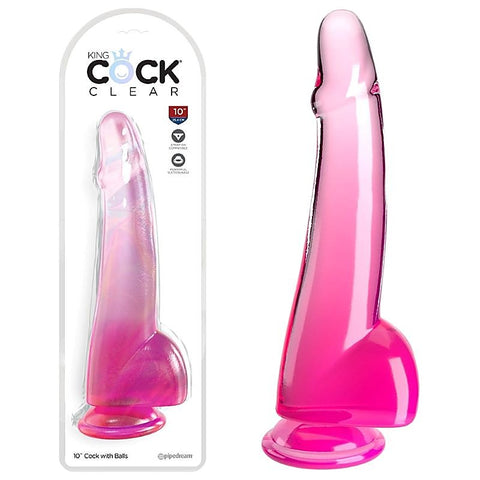 King Cock Clear 10 Inch Realistic Dildo - Realistic Dildos