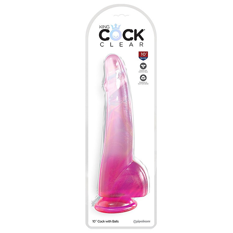 King Cock Clear 10 Inch Realistic Dildo - Realistic Dildos
