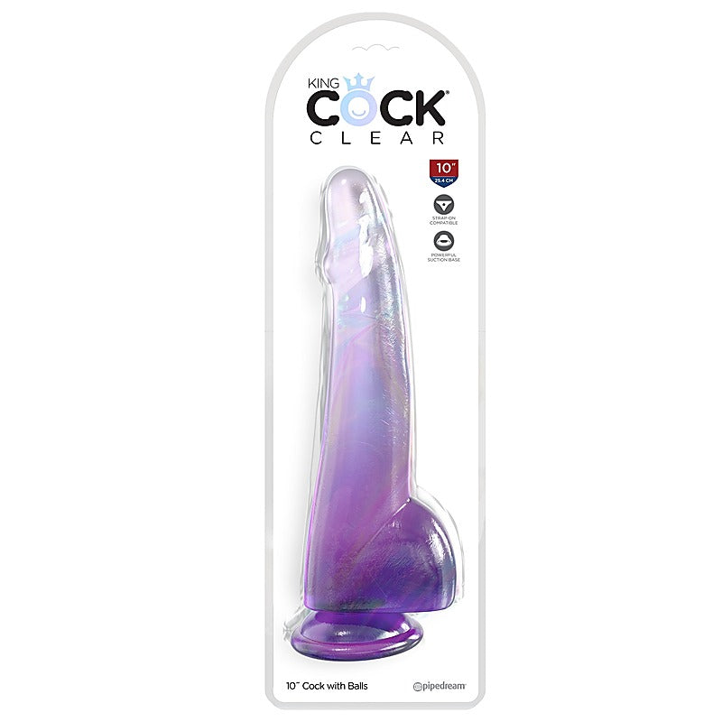 King Cock Clear 10 Inch Realistic Dildo - Realistic Dildos