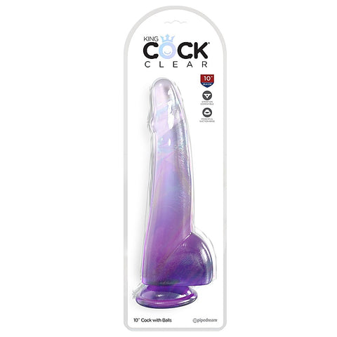 King Cock Clear 10 Inch Realistic Dildo - Realistic Dildos