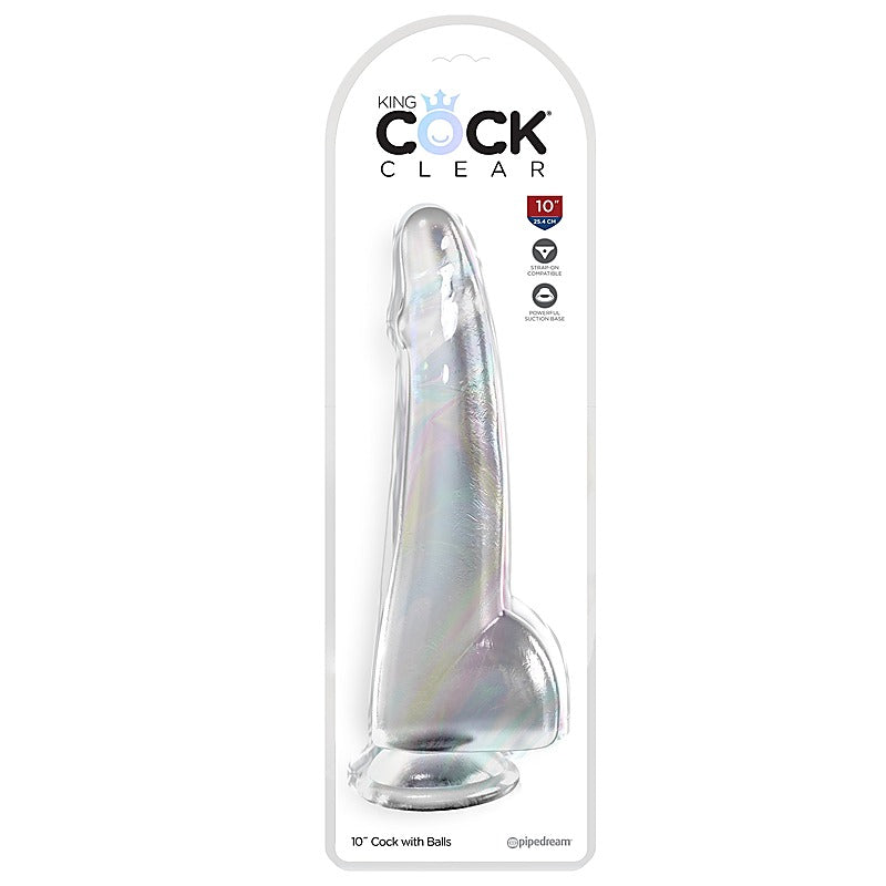 King Cock Clear 10 Inch Realistic Dildo - Realistic Dildos