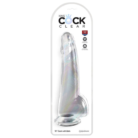 King Cock Clear 10 Inch Realistic Dildo - Realistic Dildos