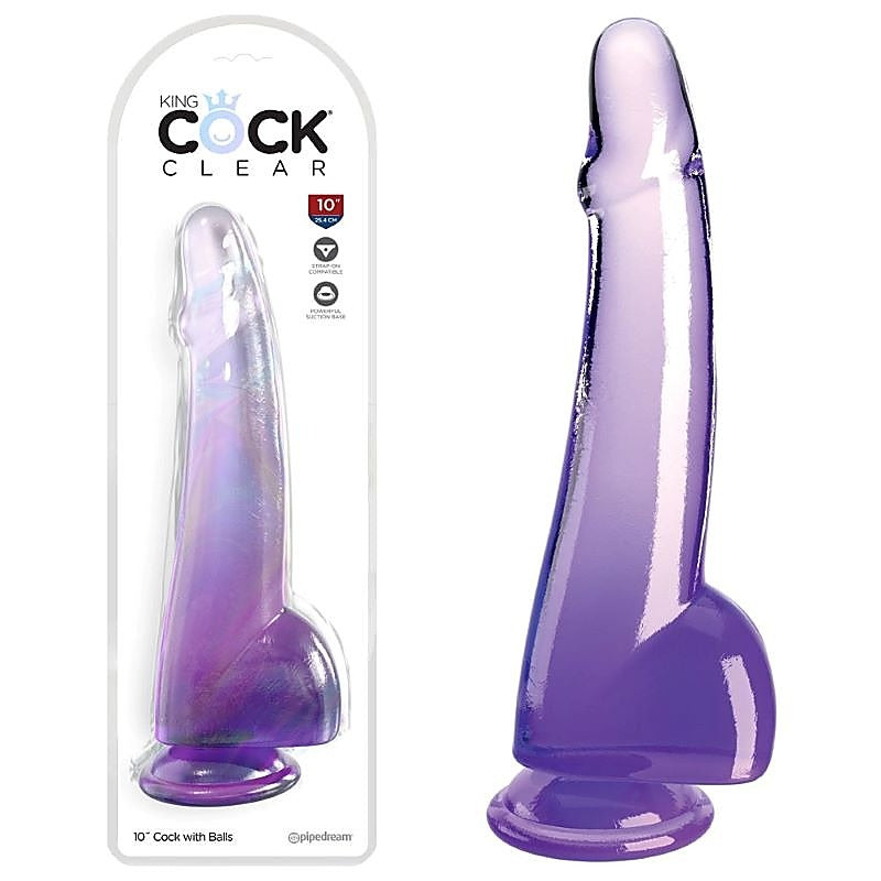 King Cock Clear 10 Inch Realistic Dildo - Realistic Dildos