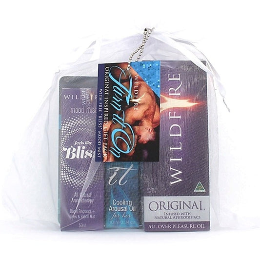 Turn It On Black Gift Pack By Wildfire International - Delay and Excite Sprays