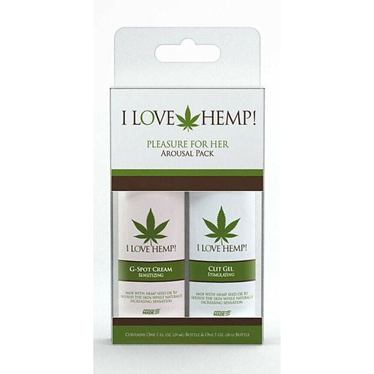Doc Johnson I Love Hemp Pleasure For Her Arousal Pack 28g - Delay and Excite Sprays