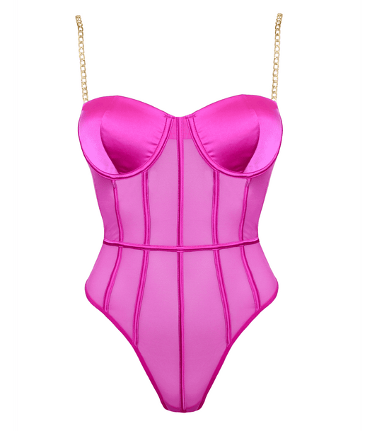 Muse Lingerie Soft Pink Mesh Sexy Womens Bodysuit - Her Fetish