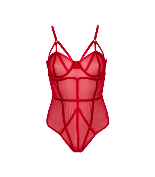 Muse Lingerie BDSM Play Sexy Womens Bodysuit Red - Her Fetish