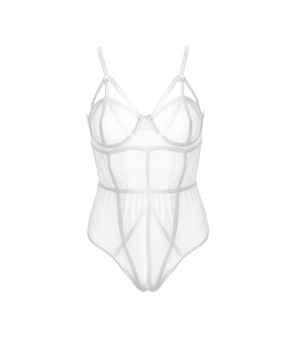 Muse Lingerie BDSM Play Sexy Womens Bodysuit White - Her Fetish