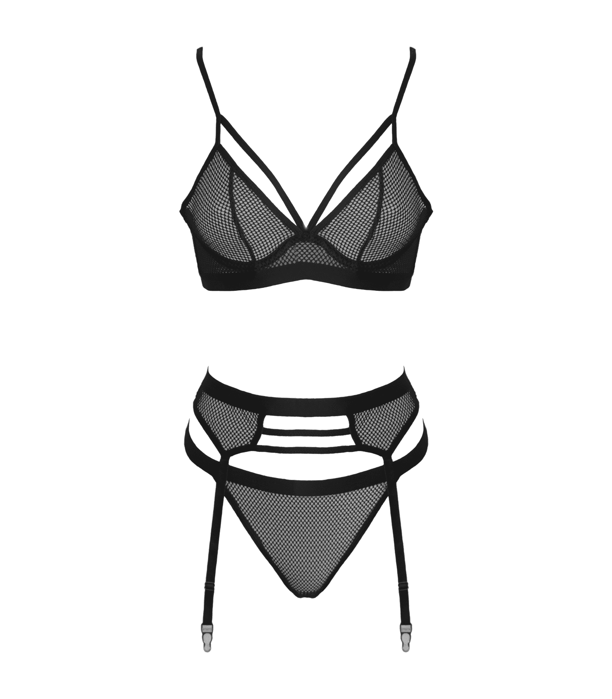 Muse Lingerie Fetish Play Sexy Bra and Panty Set Black - Black Extra Large - Her Fetish