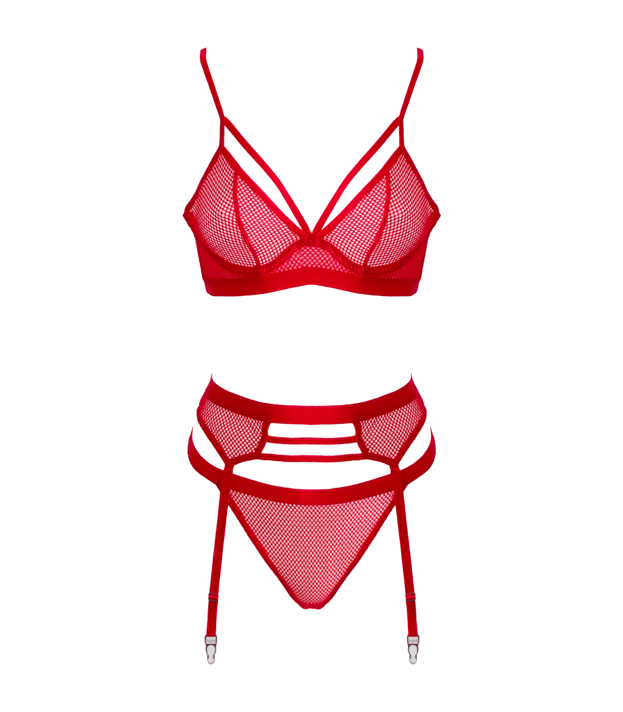 Muse Lingerie Fetish Play Sexy Bra and Panty Set Red - Red Extra Large - Her Fetish