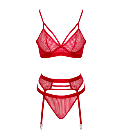 Muse Lingerie Fetish Play Sexy Bra and Panty Set Red - Her Fetish