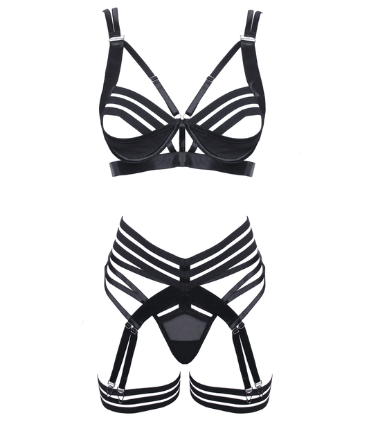 Muse Fetish Play Sexy Womens Lingerie Set Black - Her Fetish