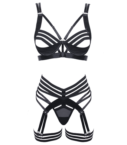 Muse Fetish Play Sexy Womens Lingerie Set Black - Her Fetish